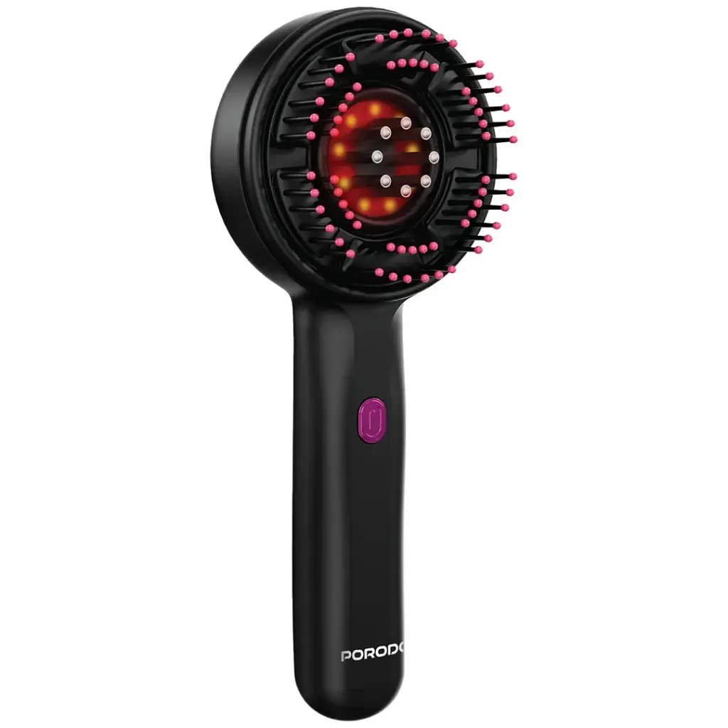 Porodo Lifestyle Red Light Therapy Scalp Massage Comb - Black